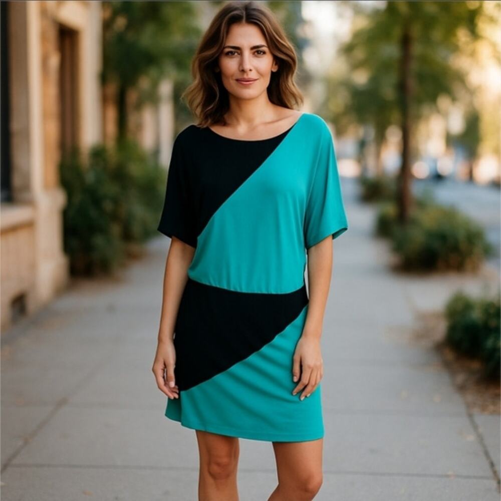 Soprano Color Block Geometric Dress Size 2X Nordstroms